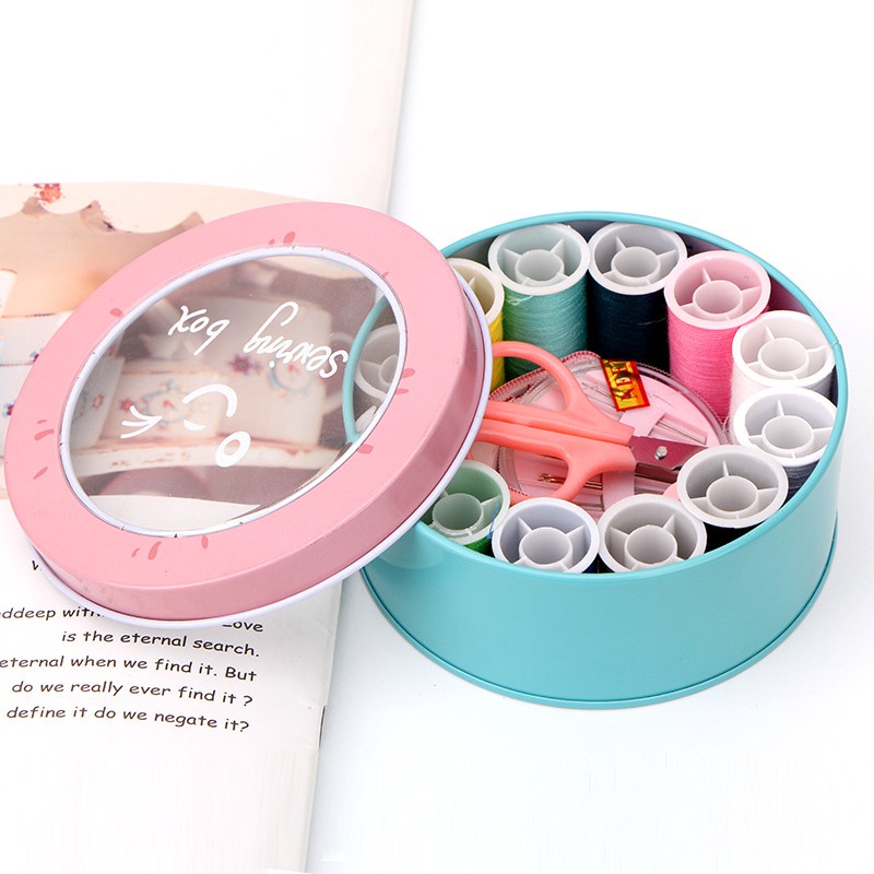 Bộ hộp kim chỉ khâu, may vá đa năng, trọn bộ kéo, nhiều màu, thước đo mẫu mã đẹp - NgocThi Store