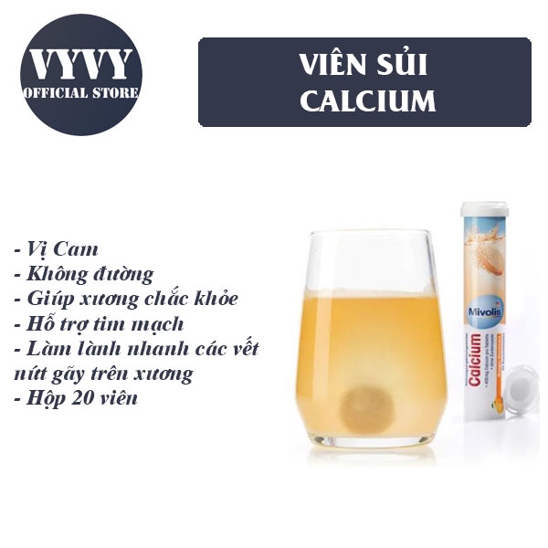 Viên sủi Mivolis vitamin C, B12, sắt, canxi, magie, đa khoáng chất và vitamin tổng hợp - VyVy Store