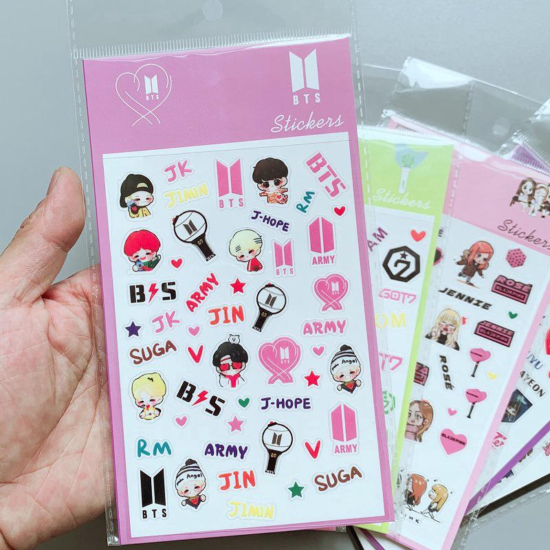 Sticker trang trí in hình các thành viên nhóm nhạc KPOP BTS