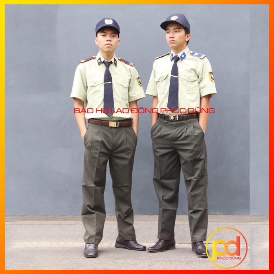 Áo đồng phục bảo vệ xanh biển tay ngắn đẹp chuyên nghiệp - [không phụ kiện] - giá rẻ chất cotton tốt thấm hút mồ hôi