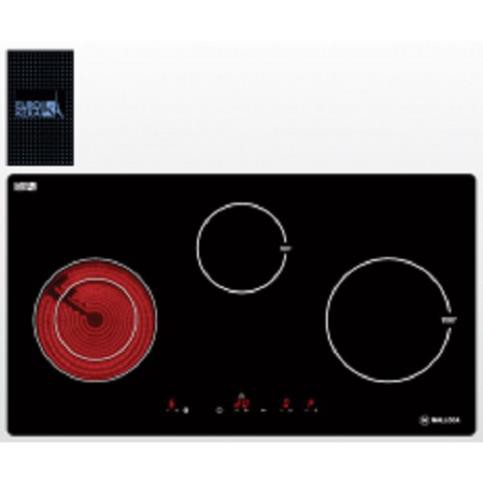 Bếp điện từ 3 vùng nấu Malloca MH-03IRB SB, Kính Eurokera chấm bi, 810x450mm