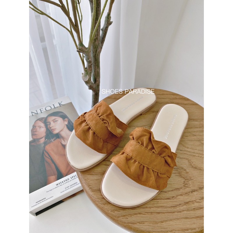 Dép nữ thời trang quai ngang đẹp kiểu cute đế bệt SHOES PARADISE D1BEO