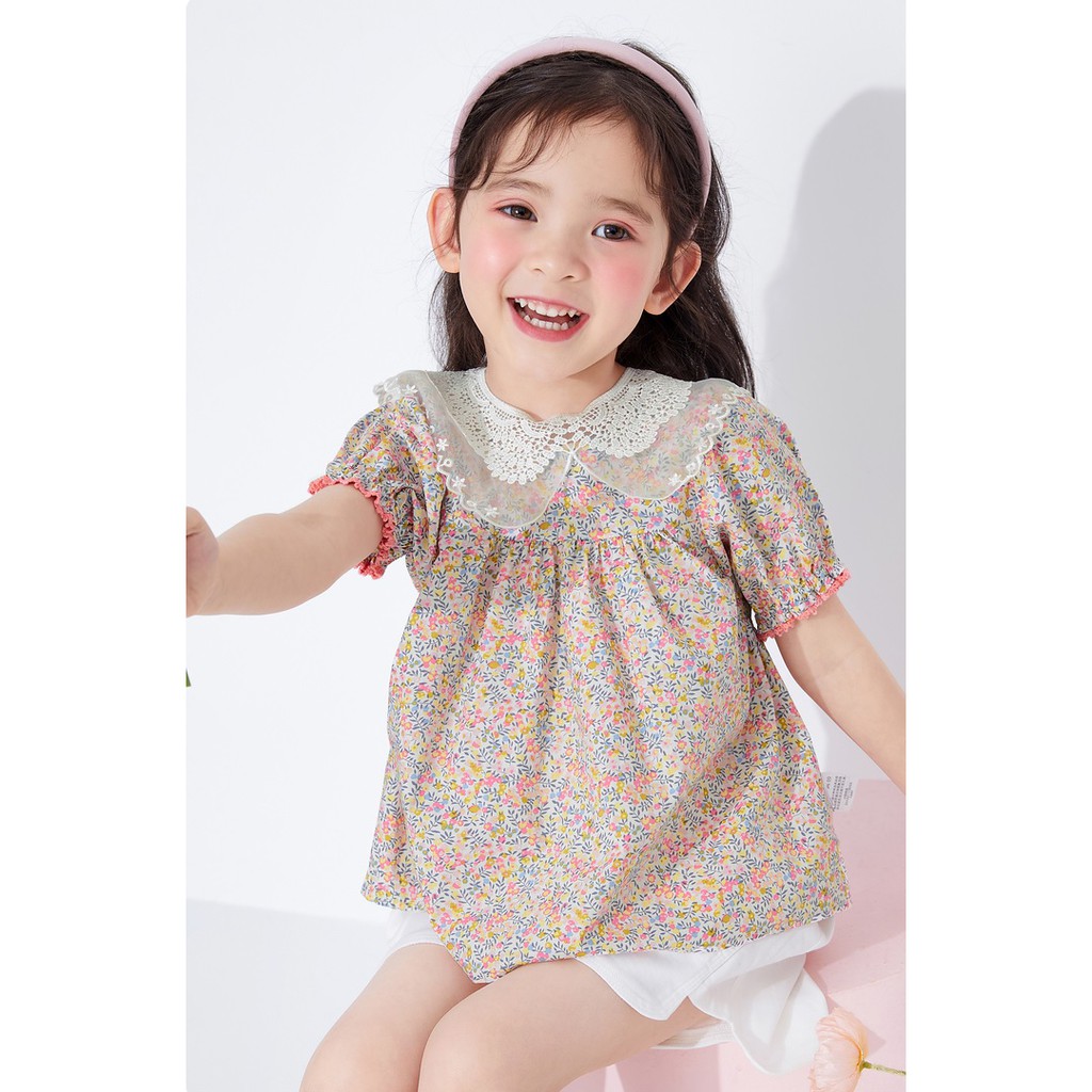 (3-7 tuổi) Áo ngắn tay hoa nhí Balabala 201221118003 (có hình thật)