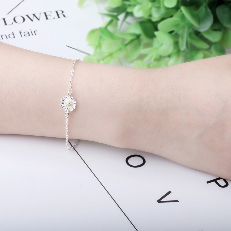 Vòng tay bạc hình hoa cúc phong cách , đẹp cá tính dành cho nữ ANTA Jewelry - ATJ3541