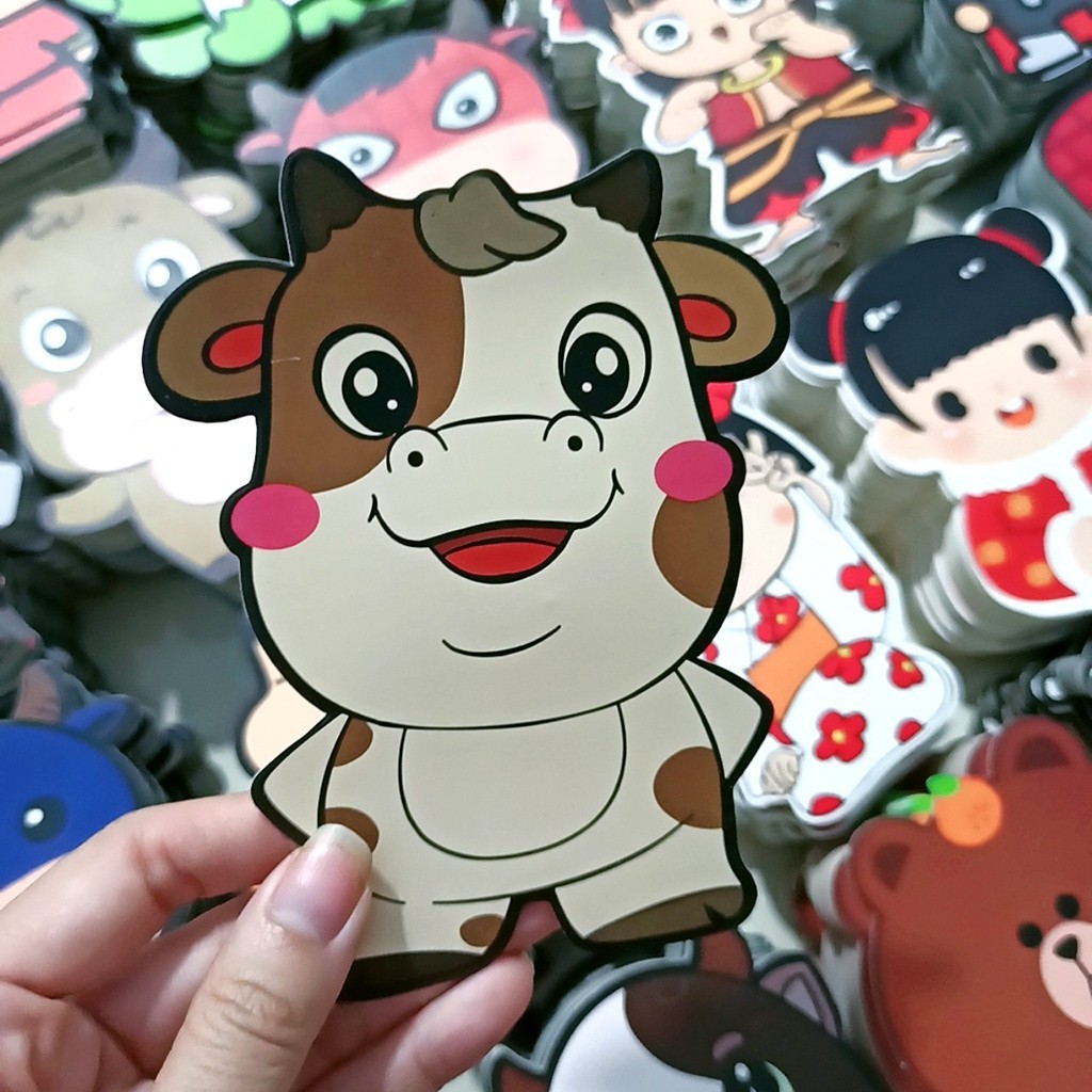 Bộ 5 lì xì tết hình trâu vàng 2021 - phong bao lixi tết dễ thương