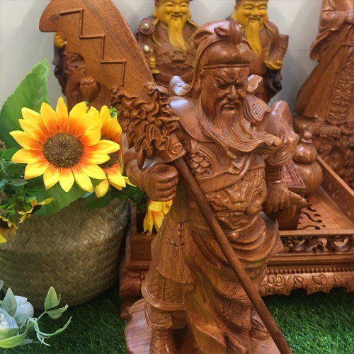 Tượng Quan Công Cao 40cm Gỗ Hương