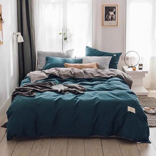 Bộ Chăn Ga Gối Cotton Tici Xanh Bộ Đội Phối Ghi