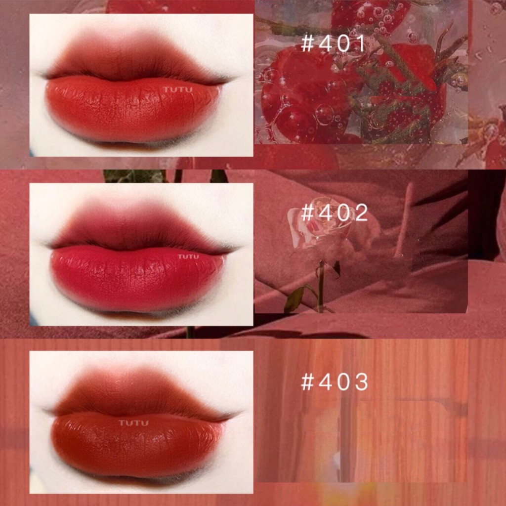 Son kem lì TUTU đào mềm mịn mọng môi AROMA Velvet Fog Lip Glaze