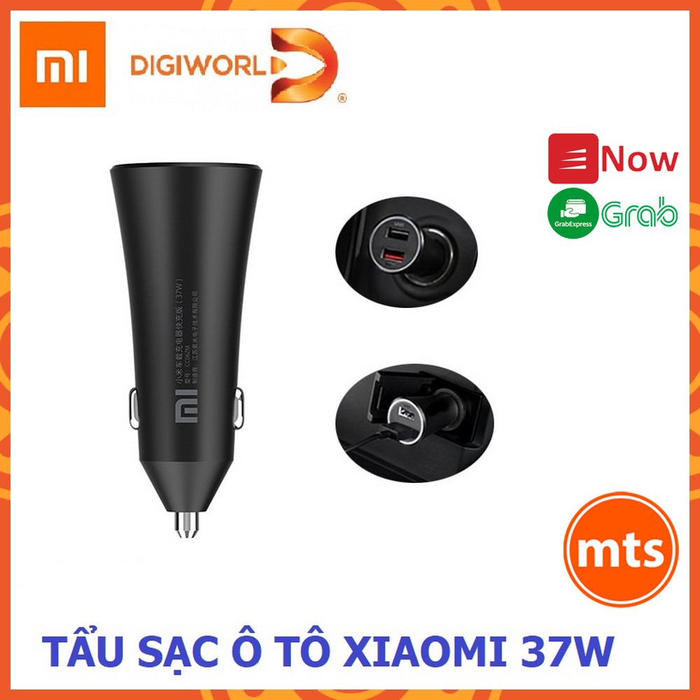 Tẩu Sạc Ô Tô nhanh Xiaomi 2 cổng USB 37W CC06ZM GDS4147GL Digiworld phân phối chính hãng- Minh Tín Shop