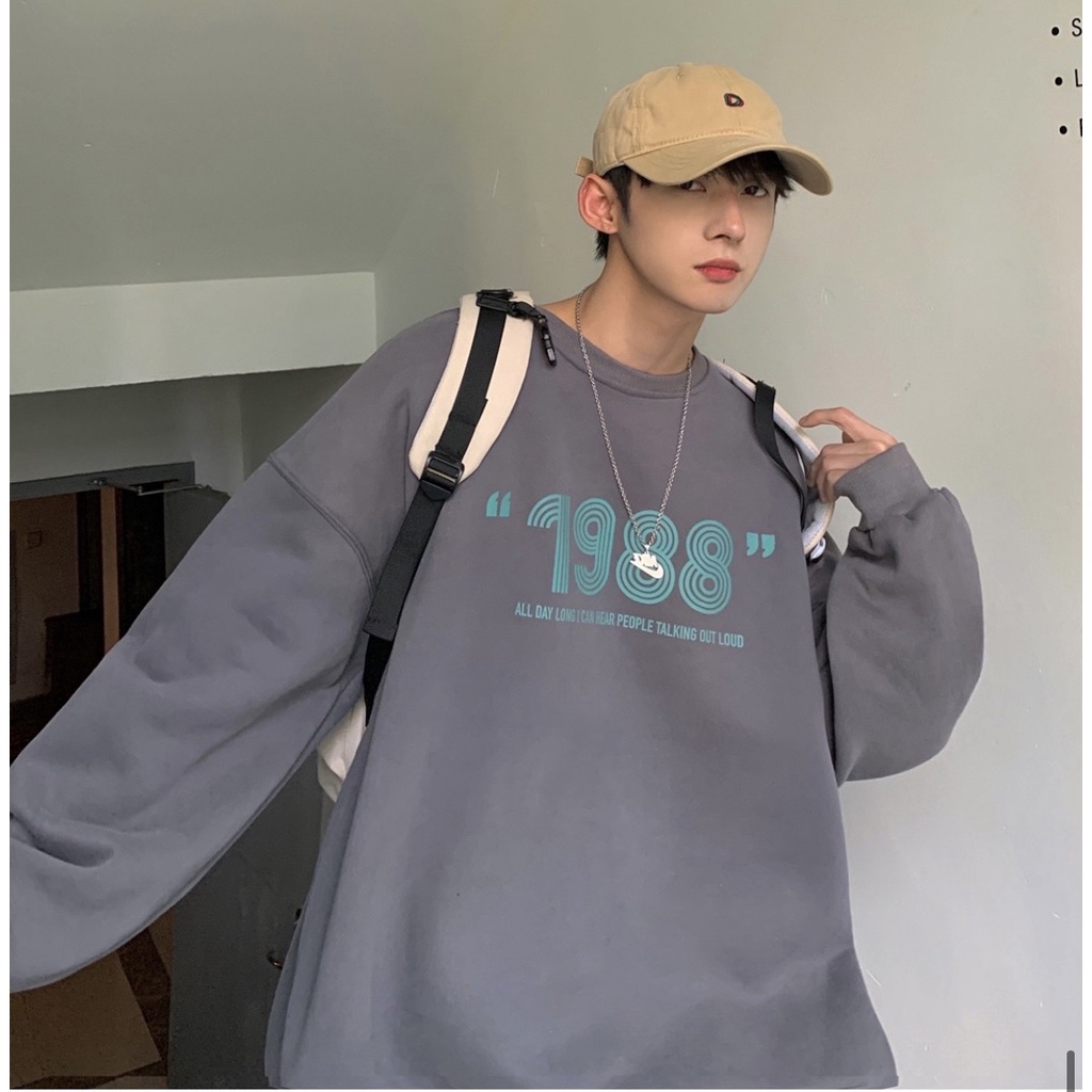 Áo Sweater , áo nỉ in chữ 1988 form rộng,thụng uniex cho cả nam nữ | BigBuy360 - bigbuy360.vn