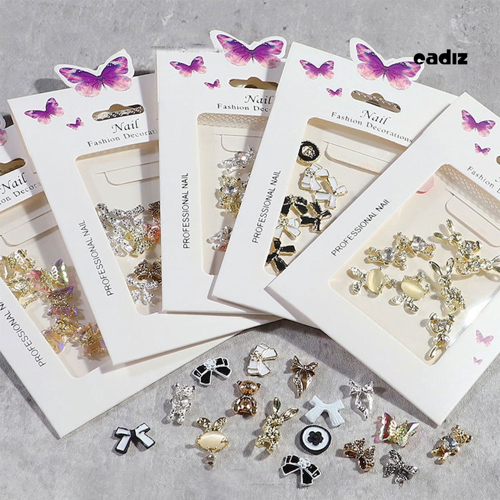 1 Túi Phụ Kiện Trang Trí Móng Tay Nghệ Thuật Hình Nơ Bằng Hợp Kim AB Không Phai Màu Dành Cho Bạn Nữ