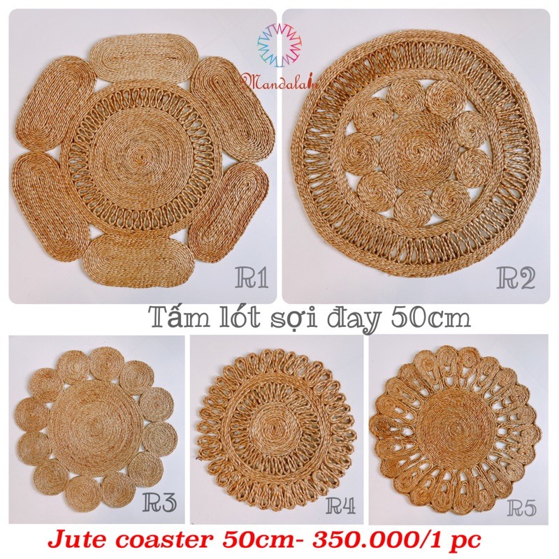 TẤM LÓT SỢI ĐAY ẤN ĐỘ LÓT BÌNH HOA TÁCH TRÀ CHẬU CÂY NHẬP KHẨU