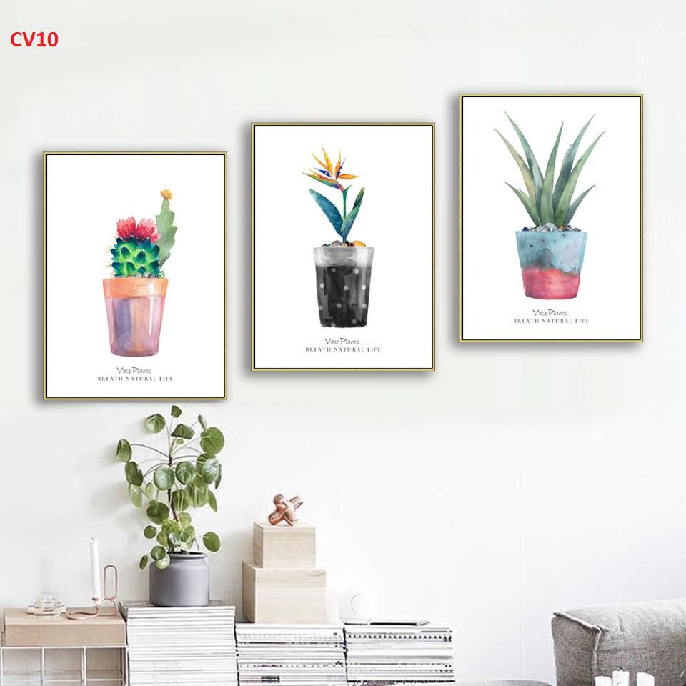 (BỘ 3 BỨC)TRANH TRANG TRÍ, TRANH CANVAS, TRANH TREO TƯỜNG 25*35cm