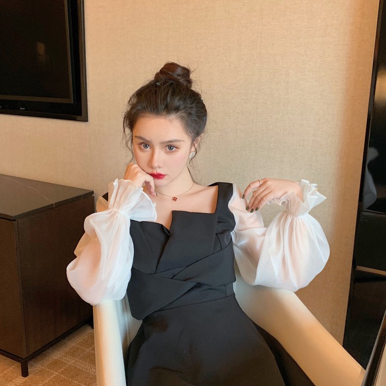 (SẴN) Đầm/váy dự tiệc Lolita tay lưới sang chảnh hách eo (Ảnh Thật) | BigBuy360 - bigbuy360.vn