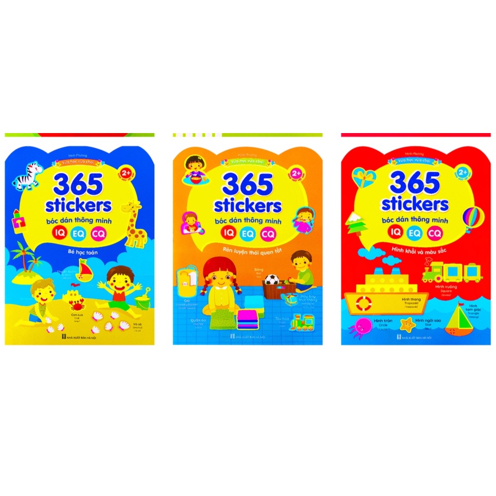 Sách Combo Bóc Dán Thông Minh 365  - Giúp Bé Phát Triển IQ, EQ, CQ  Hải Anh Books