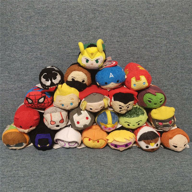 Đồ chơi nhồi bông Tsum Tsum Avengers Người nhện Loki Đội trưởng Mỹ Người sắt