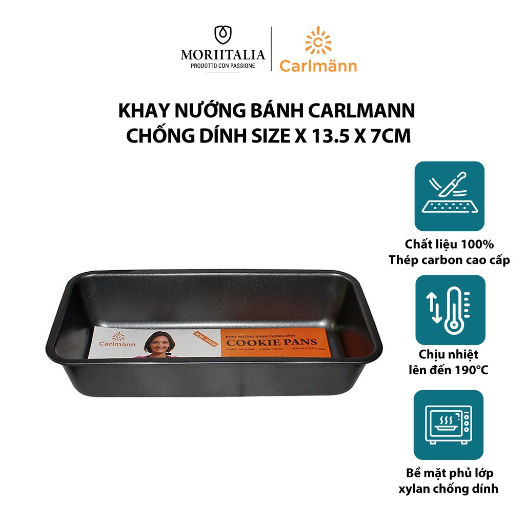Khay nướng bánh Carlmann chống dính tiện dụng an toàn Moriitalia SL-L001