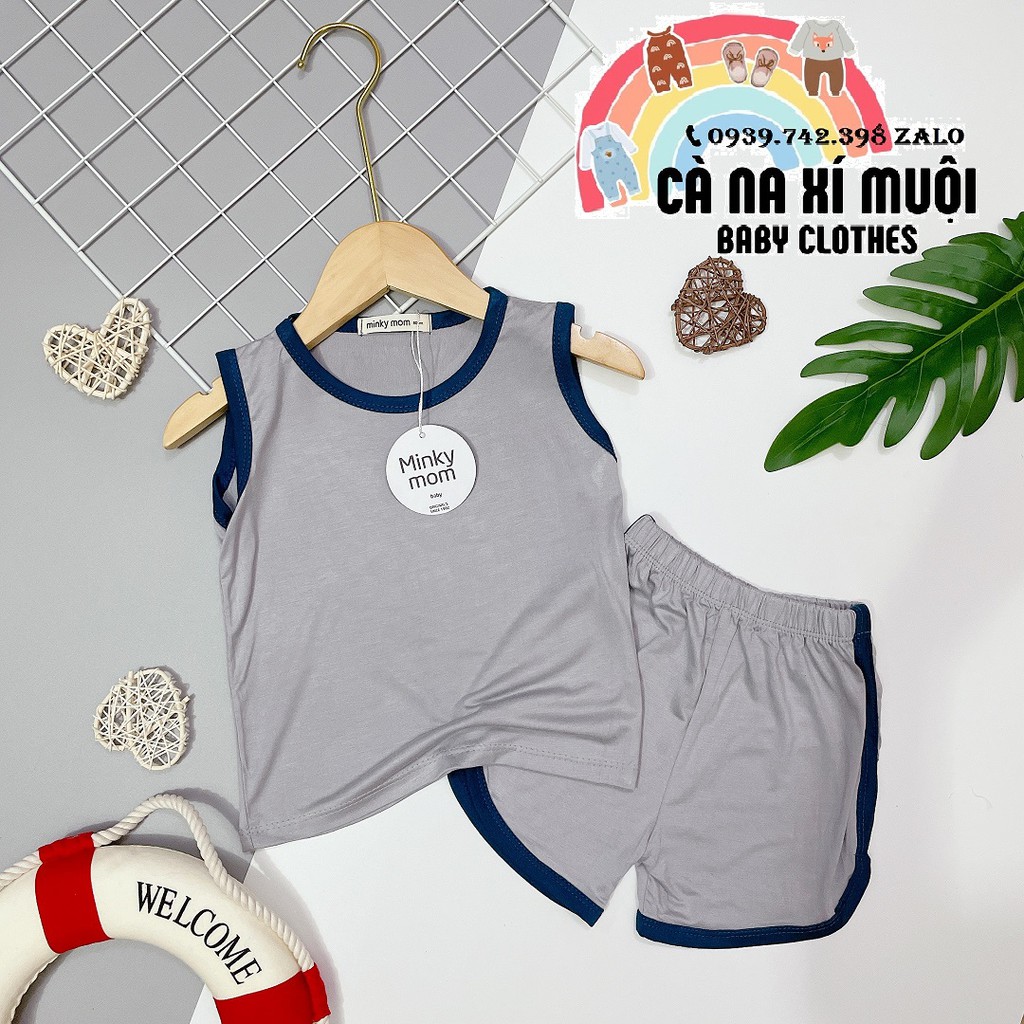 Bộ Minky Mom Ba Lỗ Size Đại 7-26KGFREE SHIP  Thun Lạnh Cao Cấp Dể Thương Cho Bé Gái Bé Trai, Đủ Màu