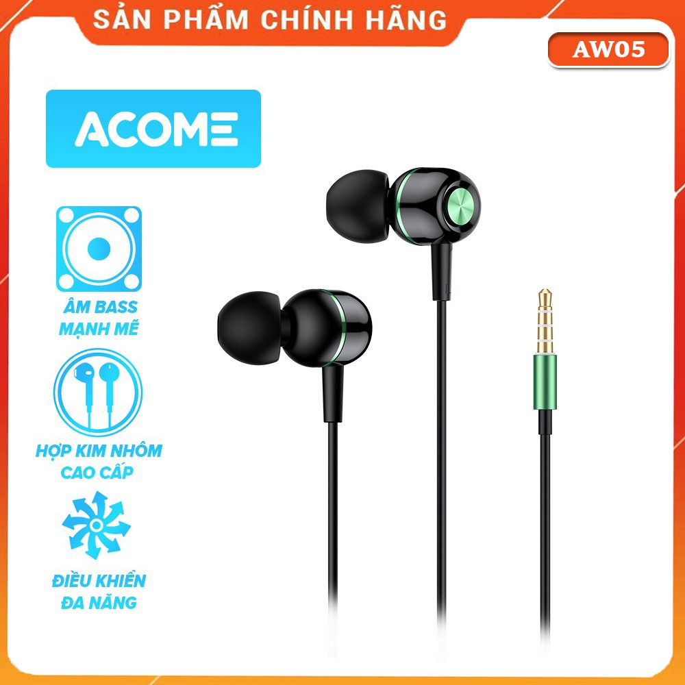 Tai Nghe Nhét Tai ACOME AW05 Âm Thanh HD - Mic Đàm Thoại
