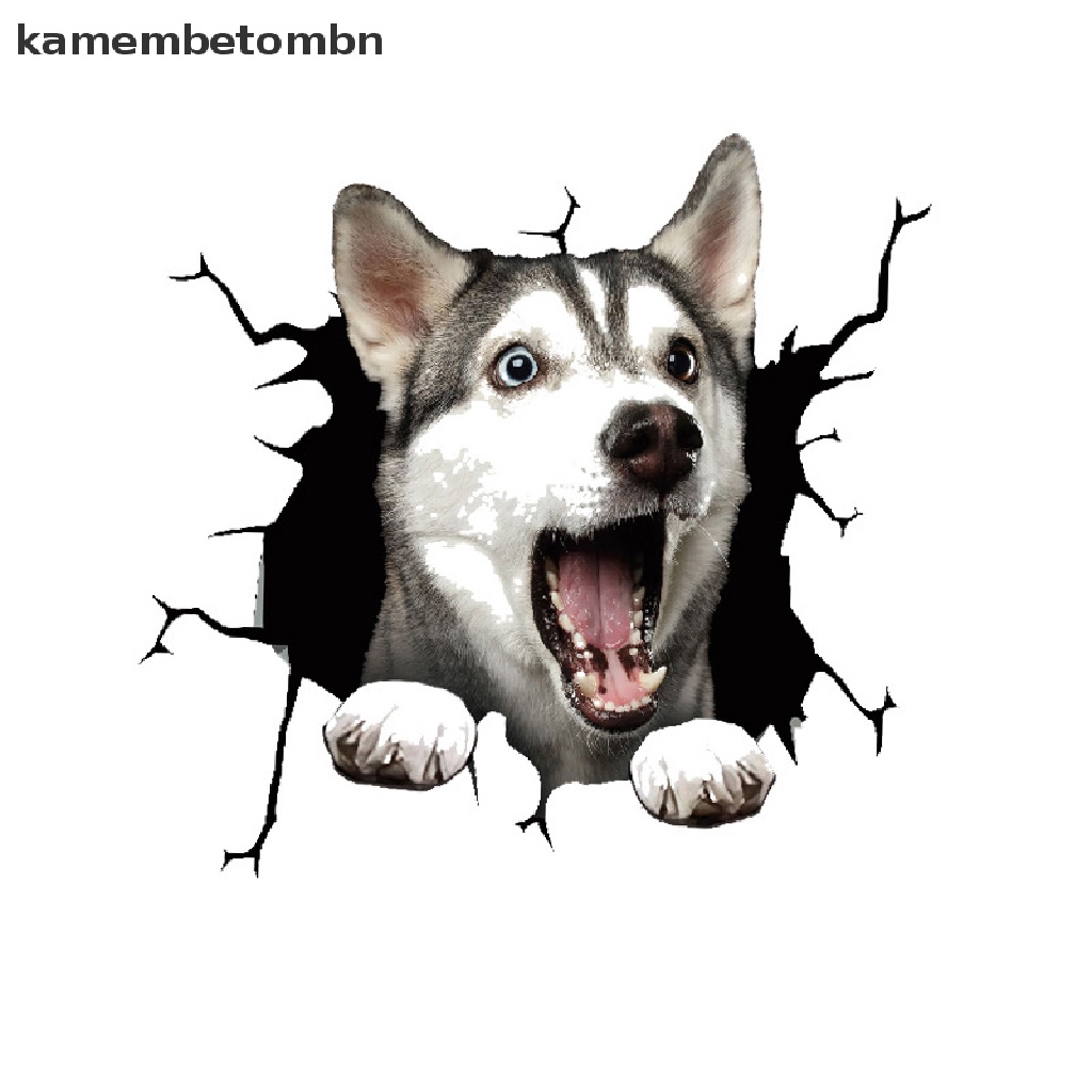 Đề Can Vinyl 3D Hình Cún Con Tĩnh Điện Dán Cửa Sổ Xe Hơi