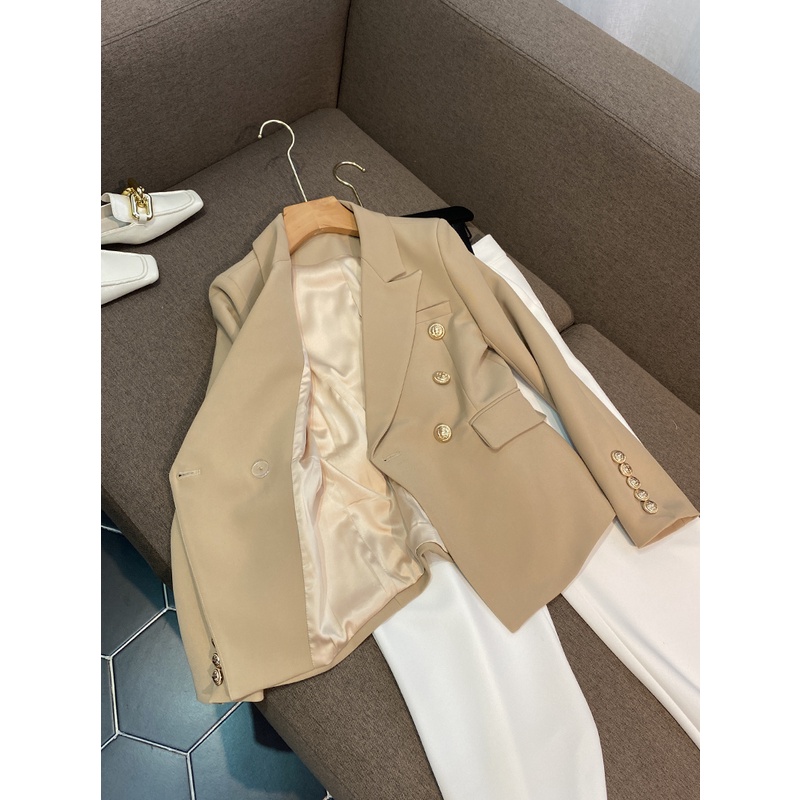 Áo khoác vest blazer nữ màu da nude túi cơi ngưc QUYNH DESIGN AV014 | BigBuy360 - bigbuy360.vn
