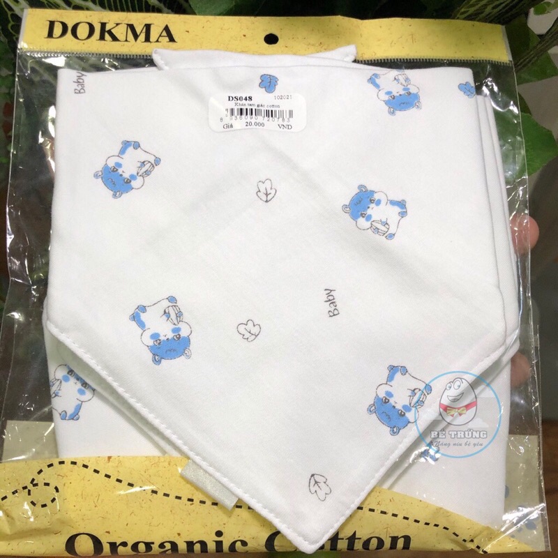 [DS048] Khăn/yếm tam giác cúc bấm cotton Dokma