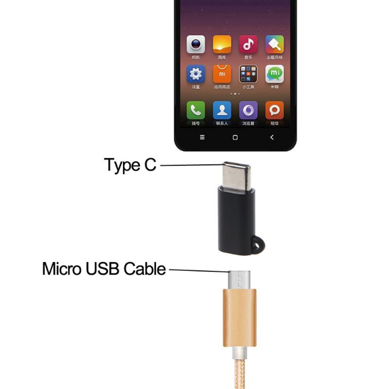 Đầu chuyển đổi cổng Micro USB sang giắc type C cho điện thoại Samsung Huawei