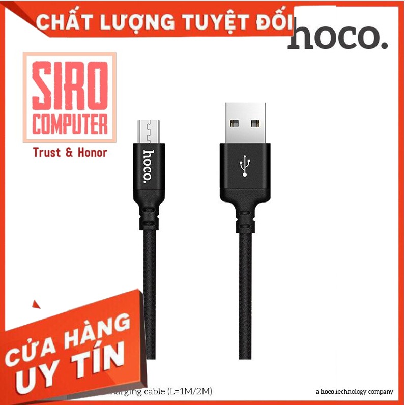 DÂY SẠC DÂY DÙ CỔNG SẠC MICRO USB HOCO X14 - HĐH ANDROID