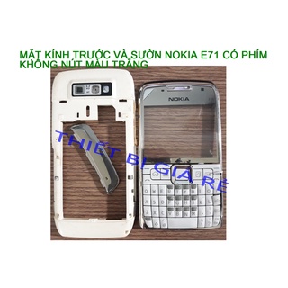 Mặt kính trước và sườn nokia e71 có phím không nút màu trắng