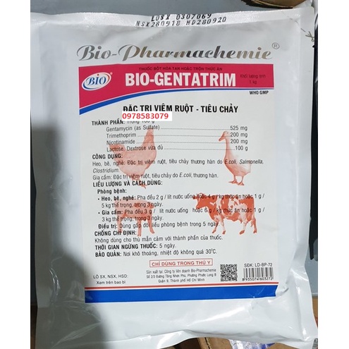 Bio Gentatrim Vim Ruột, Tiêu- Chay, Thương- Hàn Vật- Nuôi-Dùng Trong-Thú Y