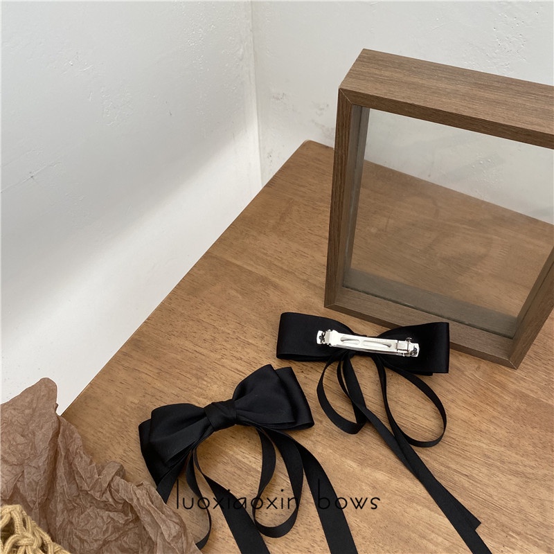 Kẹp Tóc Đuôi Ngựa Thấp Màu Đen Thời Trang Mùa Hè Cho Nữ