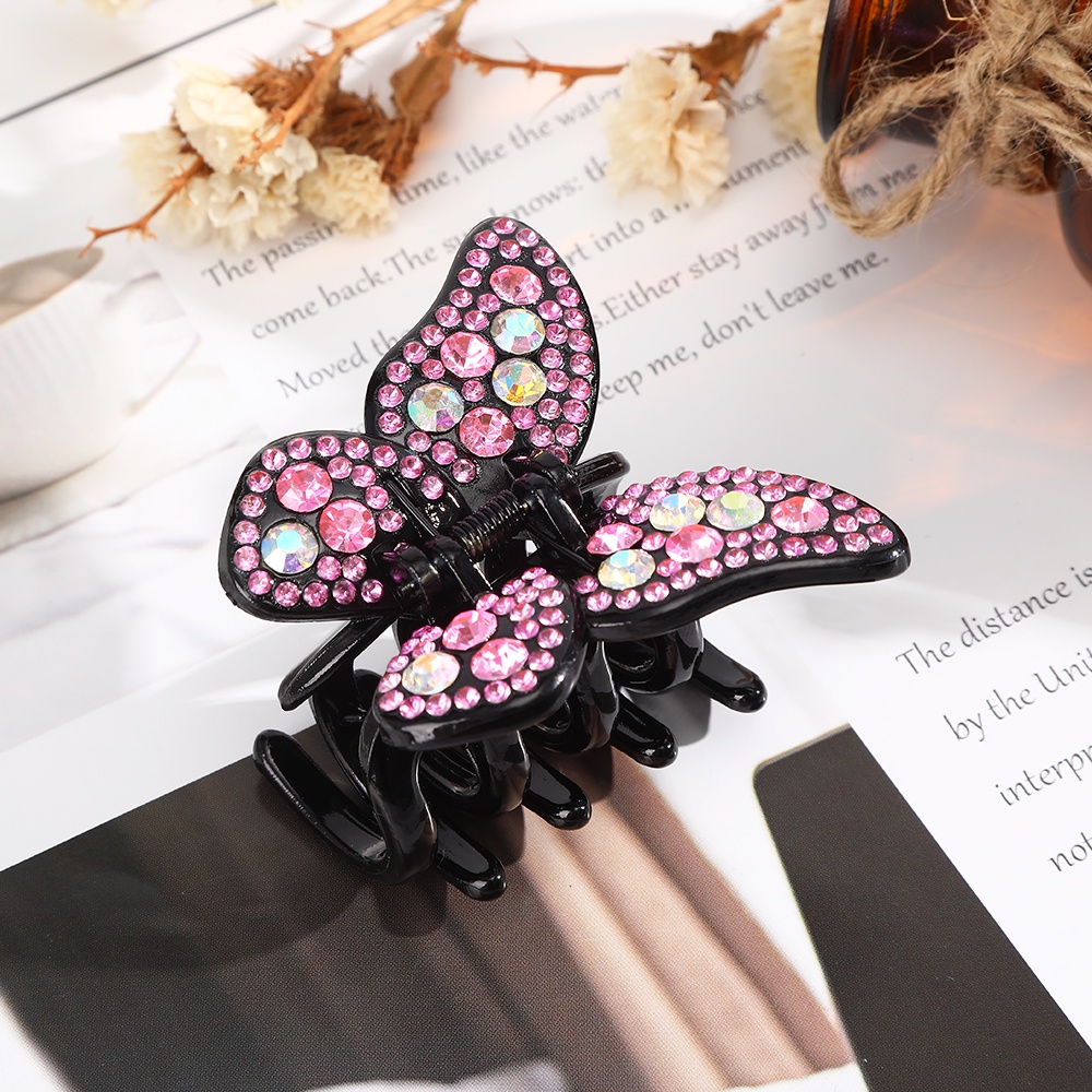 Haimeikang Kẹp tóc hình bướm đính đá thời trang