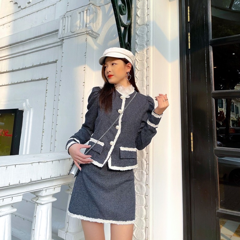 𝐁𝐄𝐒𝐓 𝐒𝐄𝐋𝐋𝐄𝐑 - Set dạ tweed cao cấp phối lót lụa satin mềm mại MIA SET | BigBuy360 - bigbuy360.vn