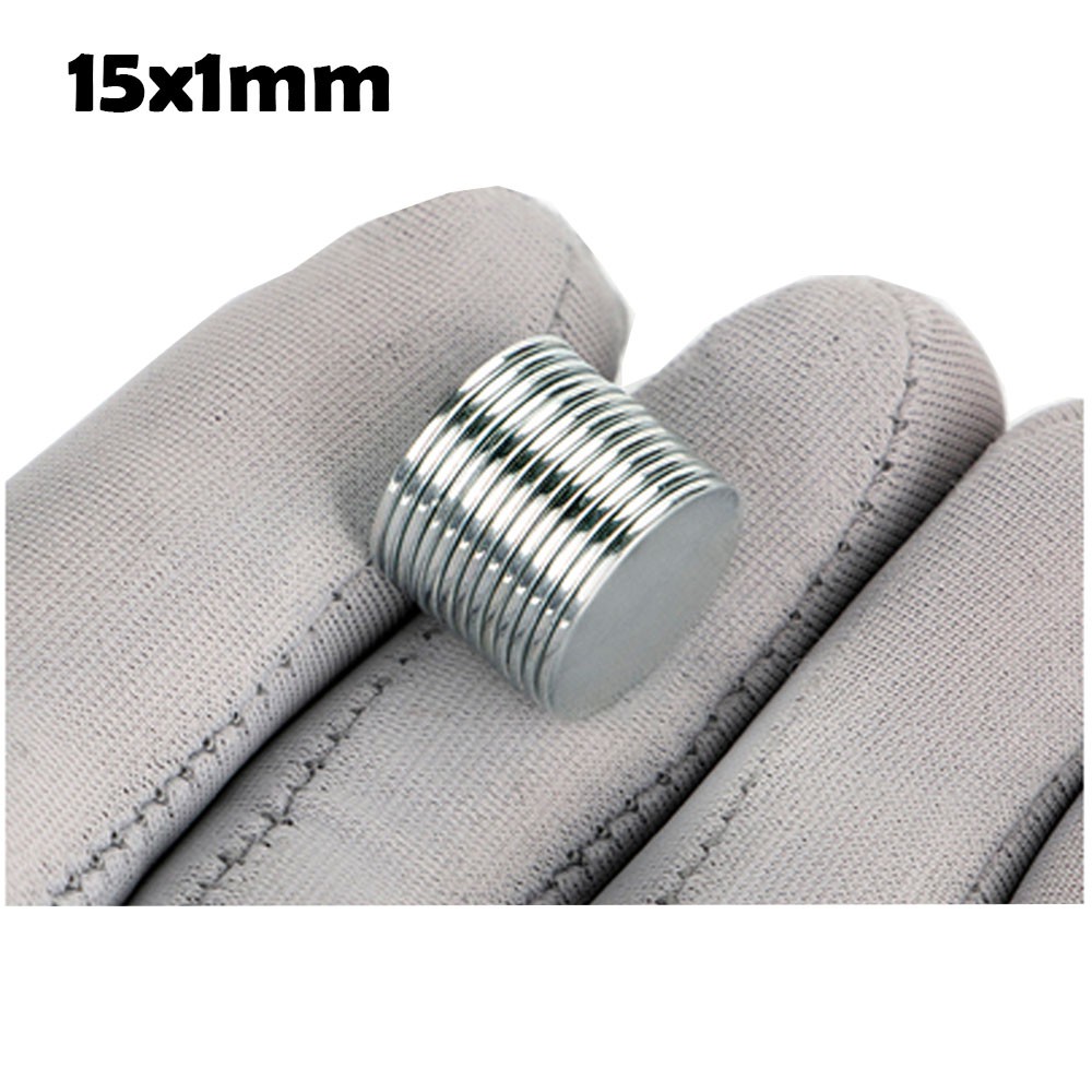 Nam châm trắng đất hiếm tròn 15x1mm, 15x2mm, 15x3mm, 15x5mm siêu hút