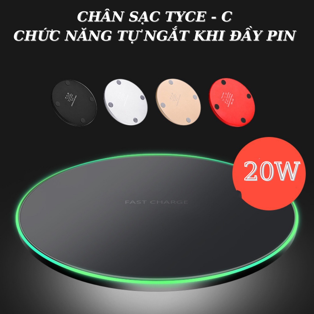 Đế Sạc Nhanh Không Dây 15W , chân sạc tyce - c , an toàn , tiện lợi , bảo hành 24 tháng