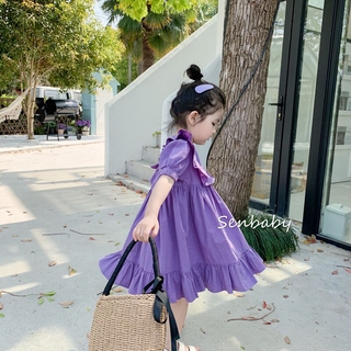 Đầm Tay Phồng Xinh Xắn Thời Trang Mùa Hè Cho Bé Gái