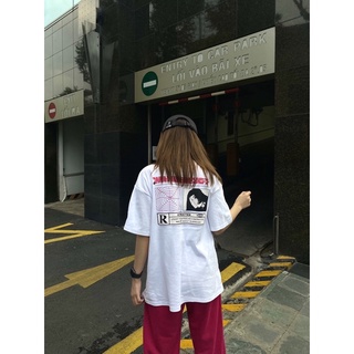 Áo thun oversize trắng in Wanderlust