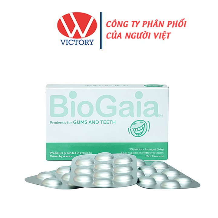 Viên Ngậm BioGaia Prodentis (Hộp 30 Viên) - Hỗ Trợ Giảm Chảy Máu Chân Răng, Viêm Nha Chu Mãn Tính - Victory Pharmacy