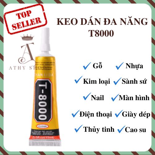 KEO DÁN THỦ CÔNG MỸ NGHỆ T8000 kết dính nhiều chất liệu đa năng gỗ nhựa da nỉ móng tay giả bền chặt lâu dài super glue
