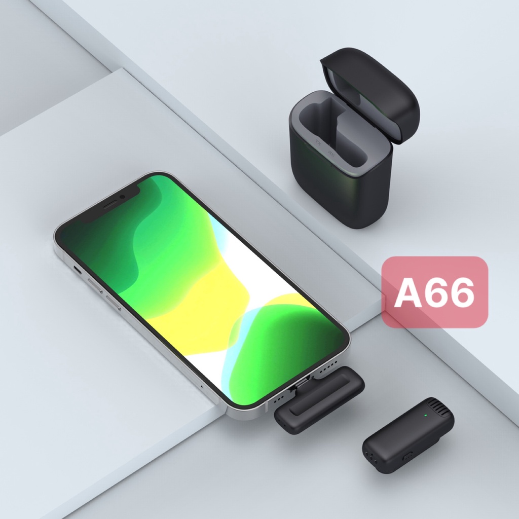 Micro Không Dây Cài Áo Kèm Hộp Sạc A66