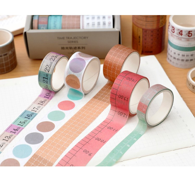 Set 10 washi tape plan, ngày tháng băng keo giấy lập kế hoạch