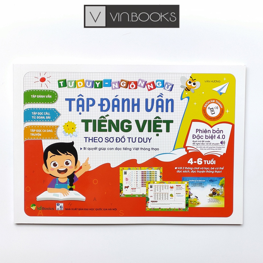 Sách - Tập Đánh Vần Tiếng Việt - Tư Duy Ngôn Ngữ - Bí Quyết Giúp Con Đọc Tiếng Việt Thông Thạo 4-6 Tuổi (Phiên Bản Mới)