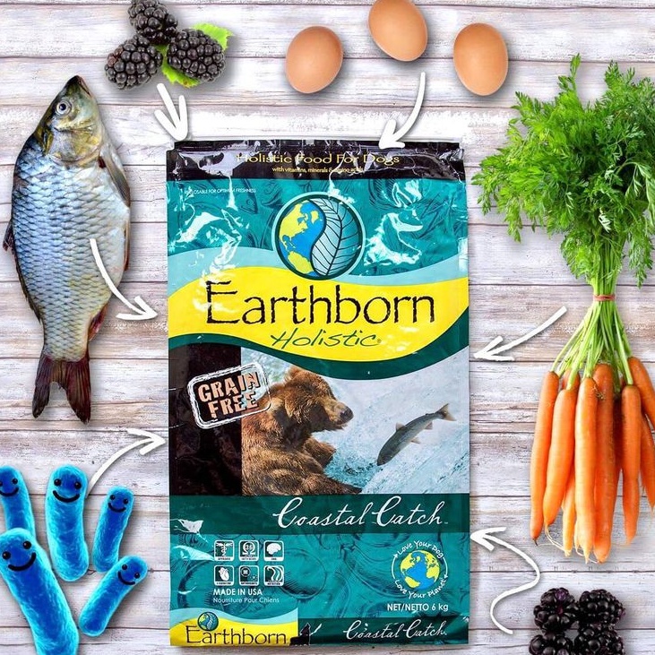 [DINH DƯỠNG CAO] Thức ăn hạt 2,5KG CHO TẤT CẢ GIỐNG CHÓ EARTHBORN HOLISTIC COASTAL CATCH vị Cá Trắng, Cá Hồi &amp; Cá Trích