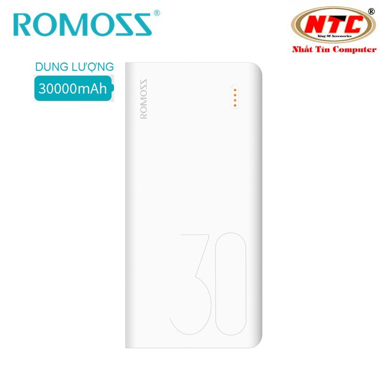 Pin Sạc dự phòng lõi Polymer Romoss Sense 8 dung lượng 30000mAh (Trắng) - Hãng phân phối chính thức