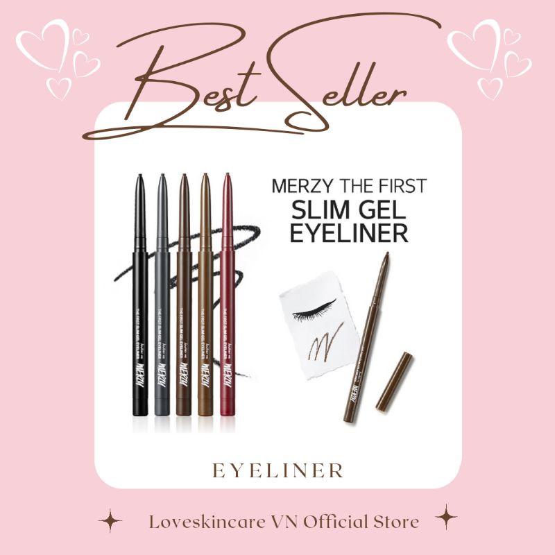 (GRAB / NOWSHIP) (DATE 01-03-2023) Chì Kẻ Mắt Siêu Mảnh Chống Trôi, Siêu bền, Siêu Lỳ Merzy The First Slim Gel Eyeliner