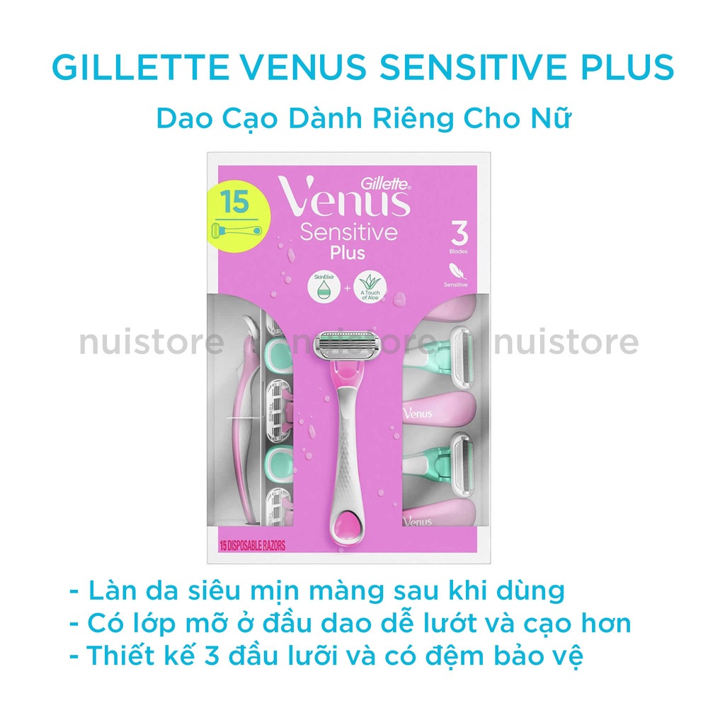 Dao cạo Ve.nus Gillette 3 đầu bảo vệ, dao cạo dành riêng cho nữ