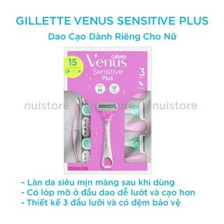 Dao cạo Ve.nus Gillette 3 đầu bảo vệ, dao cạo dành riêng cho nữ