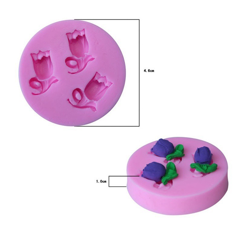 Khuôn silicon làm bánh kẹo hình hoa tulip
