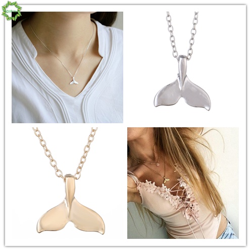 Vòng cổ mặt đuôi cá voi màu bạc/vàng