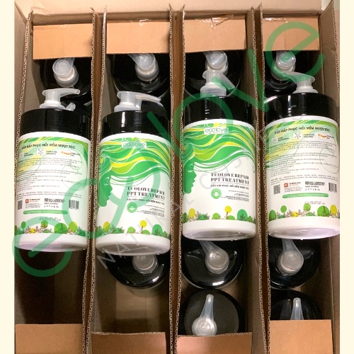 Cặp dầu gội hấp Ecolove phục hồi, giúp tóc mềm mượt, sạch gàu 1000ml/chai